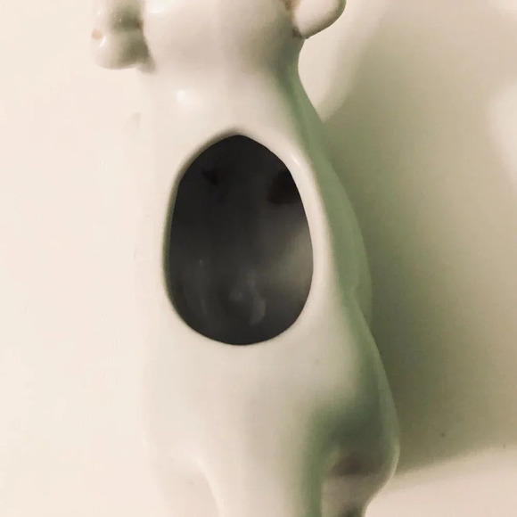 Vintage Porcelain White Cow Creamer 5.5 Inch  Long Farm Animal - Picture 10 of 15